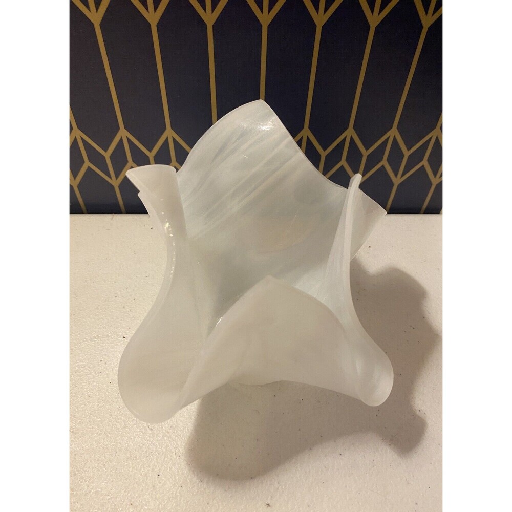 Folded Paper White Glass Sculpture SIGNED [Item 479]